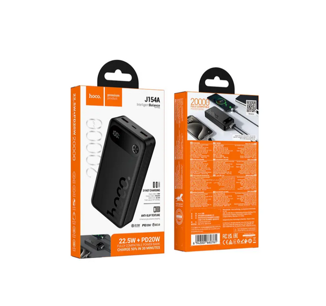 Павербанк 20000 mAh із швидкою зарядкою 22.5W HOCO J154A HOCO_J154A фото